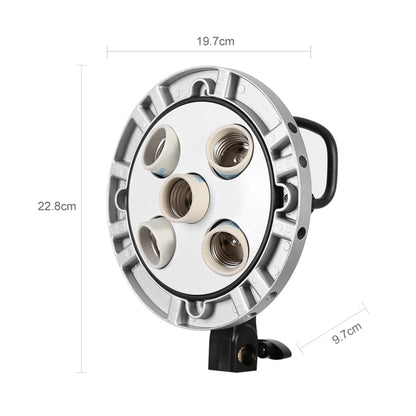 Godox TL-5 5 in 1 E27 Socket Tricolor Bulb Light Lamp Head Mount(EU Plug) - Camera Accessories by Godox | Online Shopping UK | buy2fix