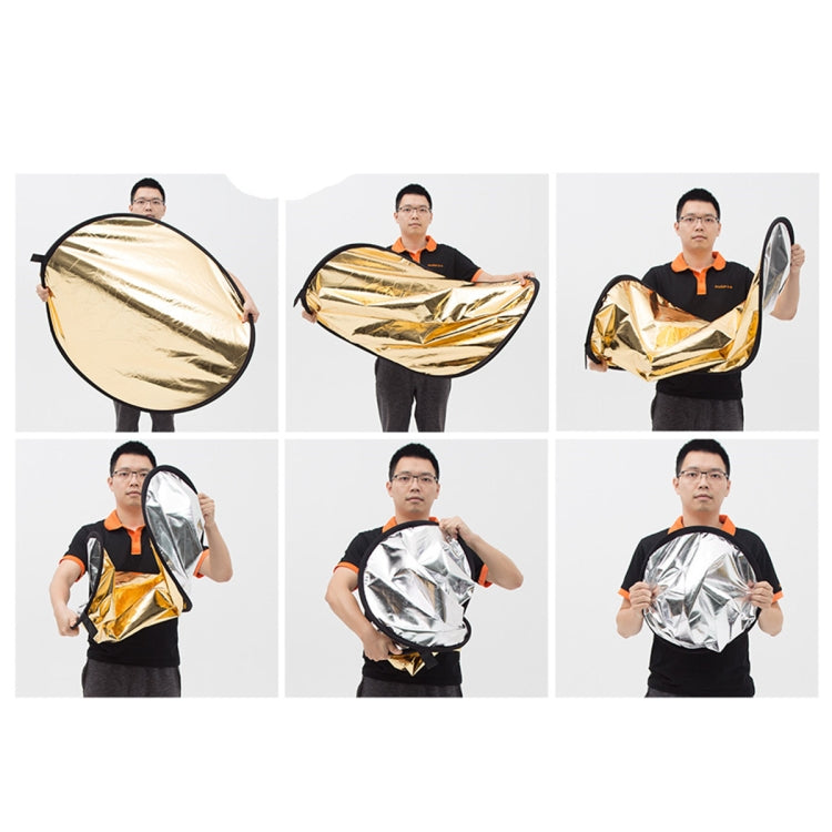 Godox FT01 2 in 1 Gold / Silver Oval Folding Reflector Board, Size: 60 x 90cm - Camera Accessories by Godox | Online Shopping UK | buy2fix