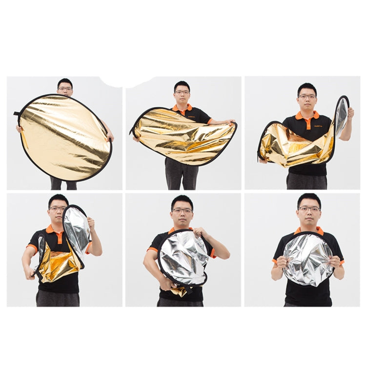 Godox FT01 2 in 1 Gold / Silver Oval Folding Reflector Board, Size: 90 x 120cm -  by Godox | Online Shopping UK | buy2fix