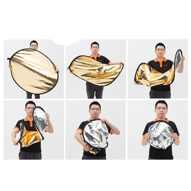 Godox FT05-1 150 x 200cm 5-in-1 Silver / Soft / Gold / White / Black Oval Folding Reflector Board - Camera Accessories by Godox | Online Shopping UK | buy2fix