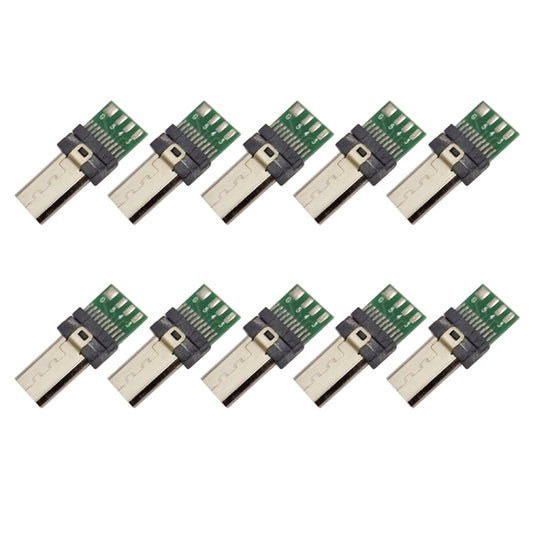 10 PCS 15-Pin USB PCB Connector Micro USB Plug Adapter for Sony Camera Data Cable - Camera Accessories by buy2fix | Online Shopping UK | buy2fix