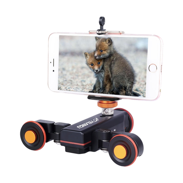 YELANGU L4X Camera Wheel Dolly II Electric Track Slider 3-Wheel Video Pulley Rolling Dolly Car with Remote Control for DSLR / Home DV Cameras, GoPro, Smartphones, Load: 3kg - Camera Dolly by YELANGU | Online Shopping UK | buy2fix