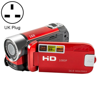 16X Digital Zoom HD 16 Million Pixel Home Travel DV Camera, UK Plug (Red) - Consumer Electronics by buy2fix | Online Shopping UK | buy2fix