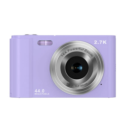 DC302 2.88 inch 44MP 16X Zoom 2.7K Full HD Digital Camera Children Card Camera, US Plug(Purple) - Consumer Electronics by buy2fix | Online Shopping UK | buy2fix