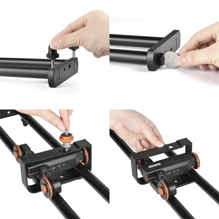 YELANGU L4X-BE YLG1817A 60cm Aluminum Alloy Splicing Slide Rail Track + 3-Wheel Video Pulley Rolling Dolly Car for SLR Cameras / Video Cameras - Camera Accessories by YELANGU | Online Shopping UK | buy2fix