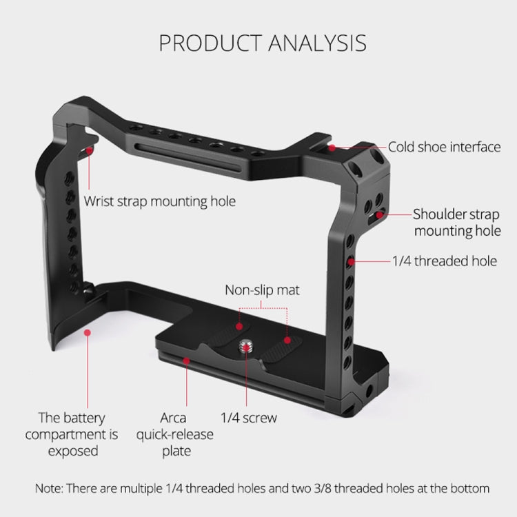 YELANGU C22 YLG0334B Video Camera Cage Stabilizer with Handle for Canon EOS R5/R6 (Black) - Camera Accessories by YELANGU | Online Shopping UK | buy2fix