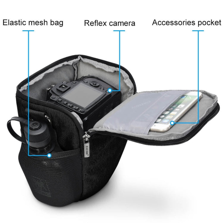 CADEN D11 Waterproof Crossbody Shoulder SLR Camera Bag, Size: 20.5 x 16 x 27cm (Black) - Camera Accessories by CADeN | Online Shopping UK | buy2fix