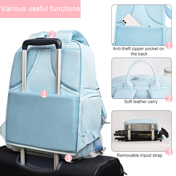 CADeN Camera Layered Laptop Backpacks Large Capacity Shockproof Bags, Size: 42 x 17 x 30cm (Blue) - Camera Accessories by CADeN | Online Shopping UK | buy2fix