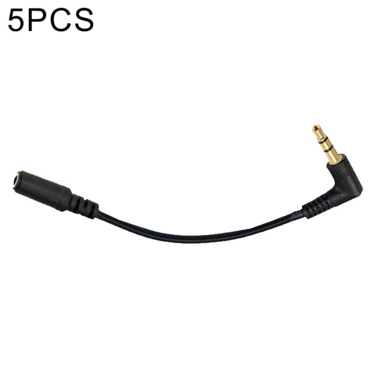 5 PCS 13cm Elbow 3.5mm Audio Male to Female PC Camera Microphone Adapter Cable(Black) - Camera Accessories by buy2fix | Online Shopping UK | buy2fix