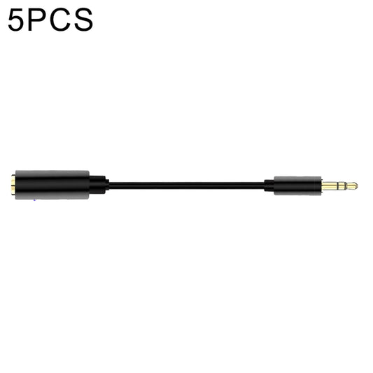 5 PCS 13cm Metal 3.5mm Audio 4 Pole Female to 3 Pole Male Microphone Adapter Cable(Black) - Camera Accessories by buy2fix | Online Shopping UK | buy2fix