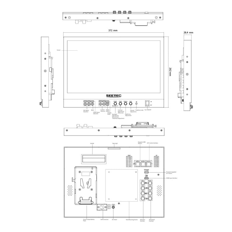 SEETEC ATEM156S 15.6 inch 3G-SDI HDMI Full HD 1920x1080P Multi-camera Broadcast Monitor(AU Plug) - Camera Accessories by SEETEC | Online Shopping UK | buy2fix