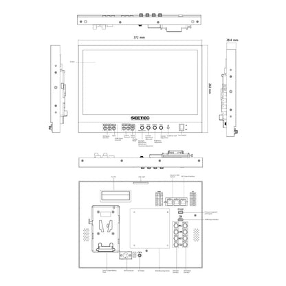 SEETEC ATEM156S 15.6 inch 3G-SDI HDMI Full HD 1920x1080P Multi-camera Broadcast Monitor(UK Plug) - Camera Accessories by SEETEC | Online Shopping UK | buy2fix