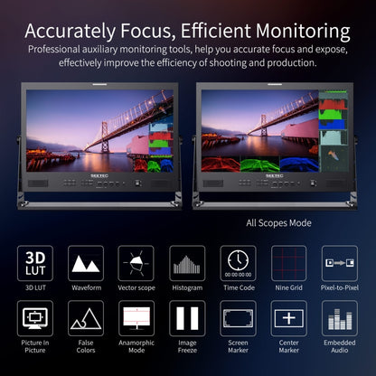 SEETEC ATEM215S 21.5 inch  3G-SDI HDMI Full HD 1920x1080 Multi-camera Broadcast Monitor(EU Plug) - Camera Accessories by SEETEC | Online Shopping UK | buy2fix