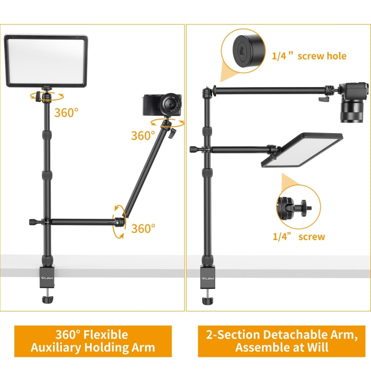 Ulanzi VIJIM LS11 C-Clamp Extension Arm Mount Live Desk Light Stand Kit - Stand by Ulanzi | Online Shopping UK | buy2fix