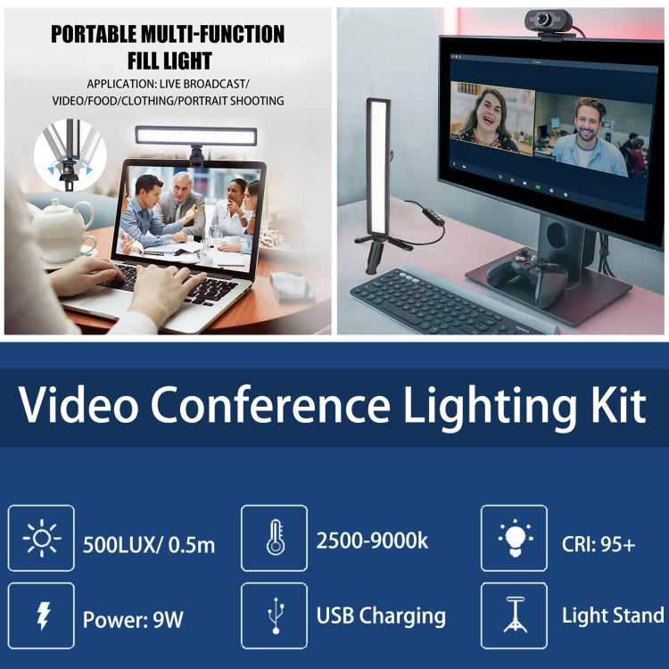 LUXCeO WS66 USB LED Live Video Light 2500K-9000K Bi-color Laptop Conference Fill Light - Camera Accessories by LUXCeO | Online Shopping UK | buy2fix