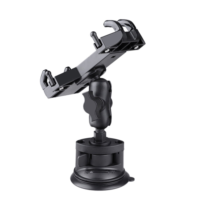 Single Suction Cup Mount Phone Holder with Tripod Adapter & Steel Tether & Safety Buckle (Black) - In Car by buy2fix | Online Shopping UK | buy2fix