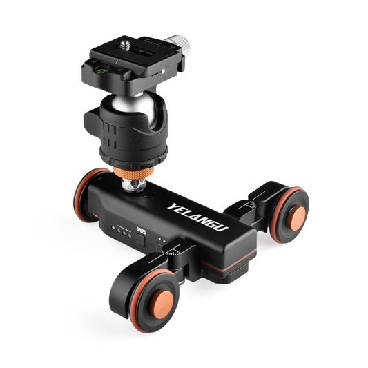 YELANGU L4X Camera Wheel Dolly Electric Track Slider 3-Wheel Dolly Car with Remote & Ballhead, Load: 3kg by buy2fix