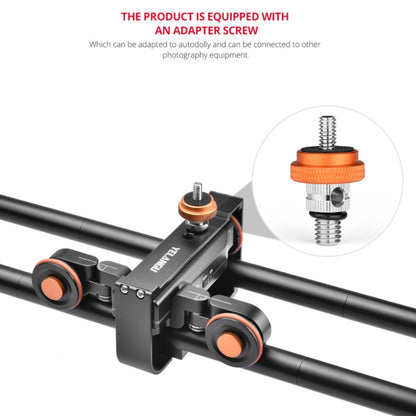 YELANGU L60E 60cm Slide Rail Track + L4 3-Wheel Video Dolly with Phone Clamp & Ballhead - Camera Accessories by YELANGU | Online Shopping UK | buy2fix