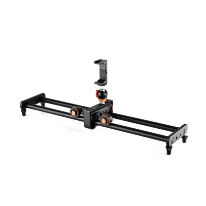 YELANGU L60E 60cm Slide Rail Track + L4 3-Wheel Video Dolly with PC142 Phone Clamp & Ballhead - Camera Accessories by YELANGU | Online Shopping UK | buy2fix