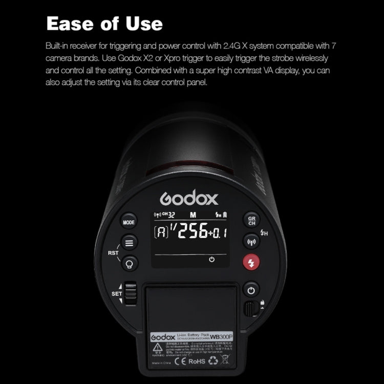 Godox  AD300 Pro 300Ws TTL HSS Pocket Flash Outdoor Speedlite Light &#8203;Kits(EU Plug) - Shoe Mount Flashes by Godox | Online Shopping UK | buy2fix