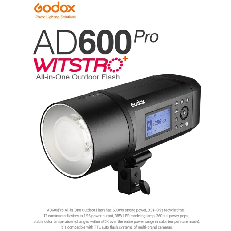 Godox  AD600 Pro WITSTRO 600Ws All-in-One Outdoor Flash 2.4GHz Speedlite Light(AU Plug) - Shoe Mount Flashes by Godox | Online Shopping UK | buy2fix