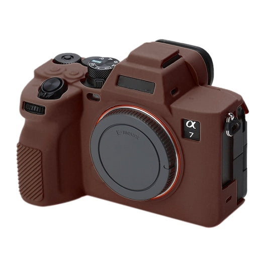 Soft Silicone Protective Case for Sony A7 IV (Coffee) by buy2fix
