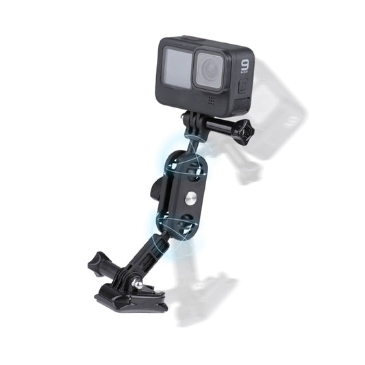 360 Pivot Magic Arm Motorcycle Helmet Mount Adapter Holder (Black) - DJI & GoPro Accessories by buy2fix | Online Shopping UK | buy2fix