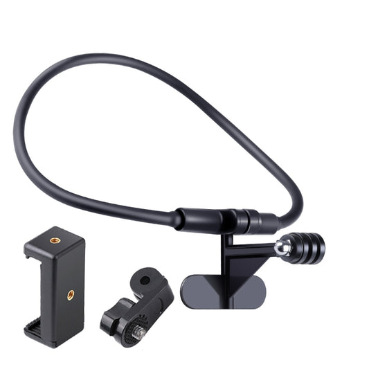 Hands Free Lazy Wearable Neck Phone Camera Holder with Phone Clamp, Extended Version(Black) - DJI & GoPro Accessories by buy2fix | Online Shopping UK | buy2fix