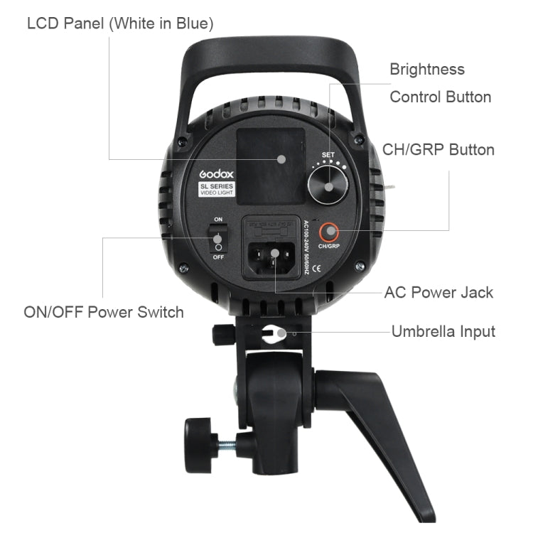 Godox SL60W LED Light Studio Continuous Photo Video Light(US Plug) - Camera Accessories by Godox | Online Shopping UK | buy2fix