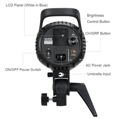 Godox SL60W LED Light Studio Continuous Photo Video Light(EU Plug) - Shoe Mount Flashes by Godox | Online Shopping UK | buy2fix