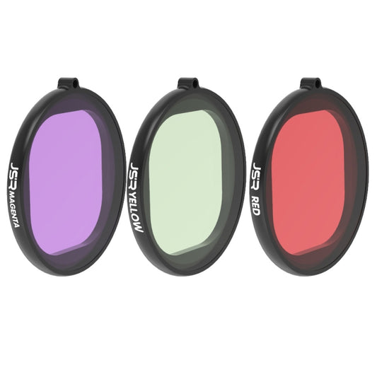 JSR Round Housing Diving 3 in 1 Red + Yellow + Purple Lens Filter for GoPro HERO8 Black by JSR