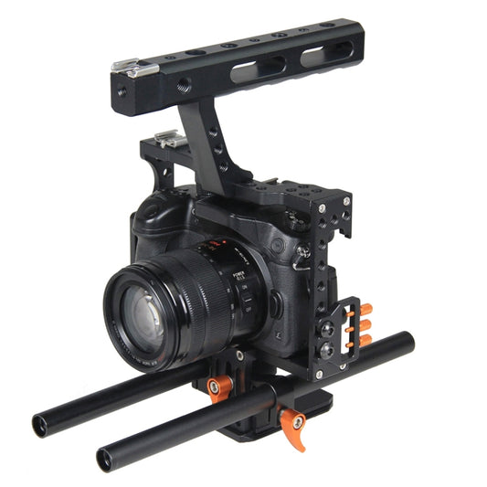 YELANGU YLG0904A-C Handle Video Camera Cage Stabilizer for Panasonic Lumix DMC-GH4 / Sony A7 & A7S & A7R & A7RII & A7SII(Orange) by YELANGU