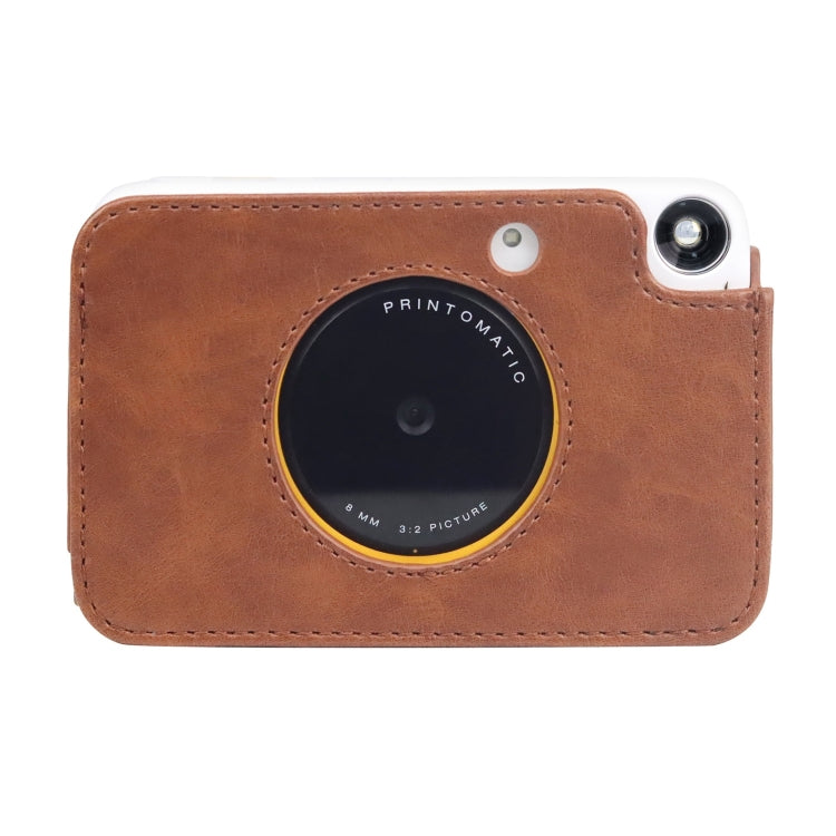 For Kodak PRINTOMATIC Full Body Camera PU Leather Case Bag with Strap (Brown) - Camera Accessories by buy2fix | Online Shopping UK | buy2fix