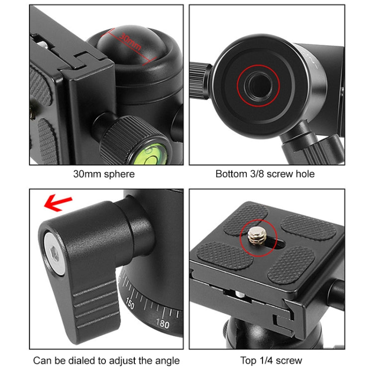 BEIXIN QB-30  360 Degree Rotation Panorama Metal Ball Head with Quick Release Plate - Camera Accessories by BEXIN | Online Shopping UK | buy2fix