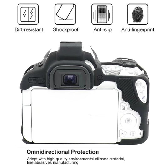 For Canon EOS 250D Soft Silicone Protective Case (Black) by buy2fix