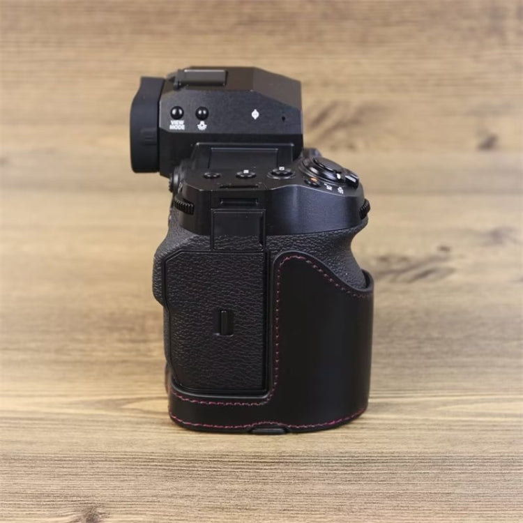 For Fujifilm XH2S 1/4 inch Thread PU Leather Camera Half Case Base (Brown) by buy2fix