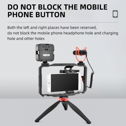 YELANGU LW-B01A01 Vlogging Live Broadcast LED Selfie Light Mic Smartphone Video Rig Handles Stabilizer Kits - Camera Cage by YELANGU | Online Shopping UK | buy2fix