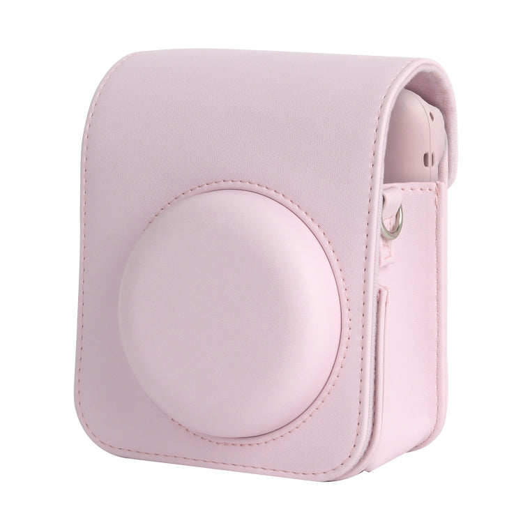 For FUJIFILM instax mini 12 Full Body Leather Case Camera Bag with Strap (Pink) - Leather Bag by buy2fix | Online Shopping UK | buy2fix