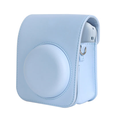 For FUJIFILM instax mini 12 Full Body Leather Case Camera Bag with Strap (Blue) - Leather Bag by buy2fix | Online Shopping UK | buy2fix