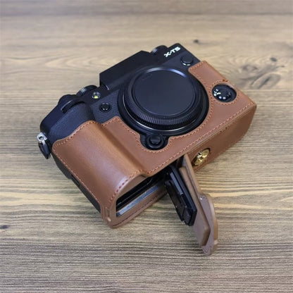 For FUJIFILM X-T5 1/4 inch Thread PU Leather Camera Half Case Base (Coffee) - Half Case by buy2fix | Online Shopping UK | buy2fix