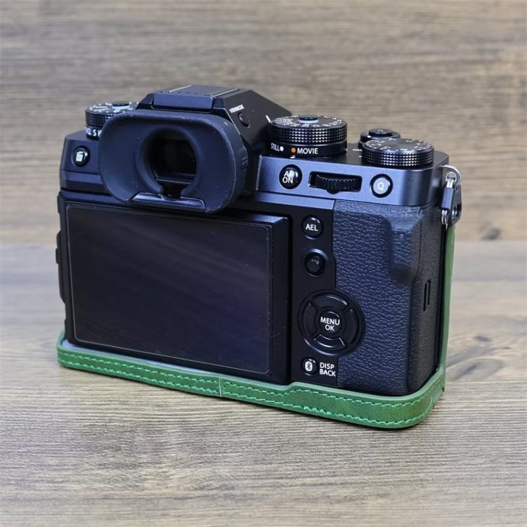 For FUJIFILM X-T5 1/4 inch Thread PU Leather Camera Half Case Base (Green) - Half Case by buy2fix | Online Shopping UK | buy2fix