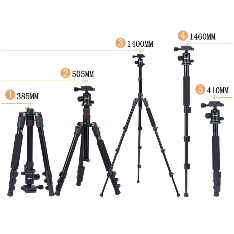 TRIOPO Oubao A-208S Adjustable Portable  Aluminum Alloy Tripod with Ball Head for SLR Camera - Camera Accessories by TRIOPO | Online Shopping UK | buy2fix