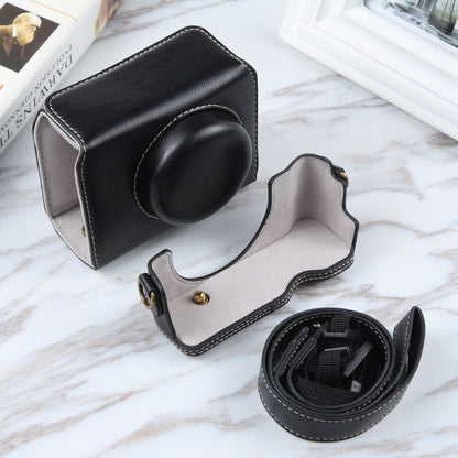 For Sony ZV-1F Vlog Camera Full Body Magnetic Leather Camera Case Bag with Strap (Black) by buy2fix