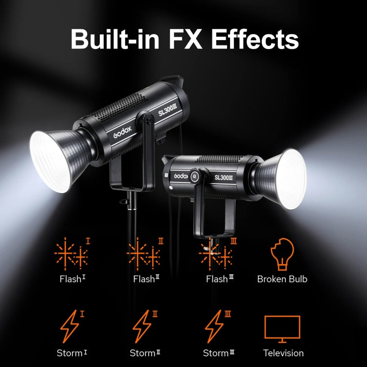 Godox SL300III 330W LED Light 5600K Daylight Video Flash Light(UK Plug) - Shoe Mount Flashes by Godox | Online Shopping UK | buy2fix