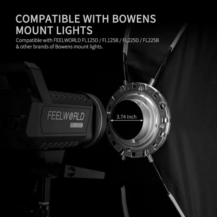 FEELWORLD FSR120 30x120cm Rectangular Softbox Quick Release Bowens Mount Diffuser -  by FEELWORLD | Online Shopping UK | buy2fix