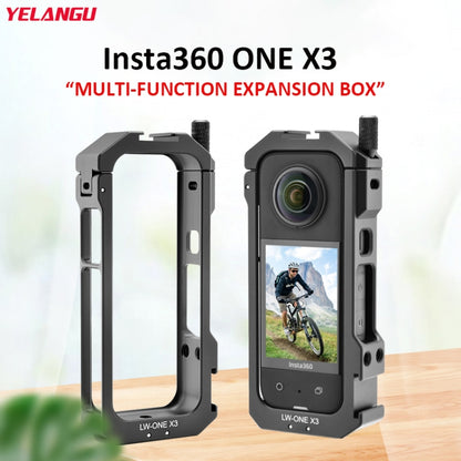 For Insta360 X3 YELANGU LW-ONE X3 Metal Cage Extended Frame Case - DJI & GoPro Accessories by YELANGU | Online Shopping UK | buy2fix
