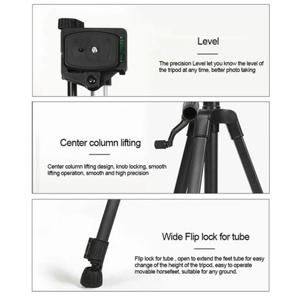 3366 Quality 1.4m Portable Phone Live Selfie Tripod DV SLR Camera Stand (Black) - Tripods by buy2fix | Online Shopping UK | buy2fix