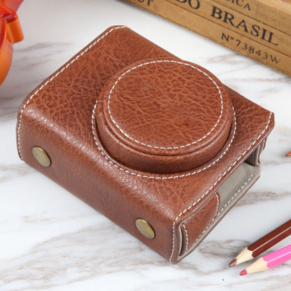 For Canon PowerShot G7 X Full Body Camera PU Leather Camera Case Bag with Strap (Coffee) by buy2fix