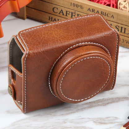 For Canon PowerShot G7 X Full Body Camera PU Leather Camera Case Bag with Strap (Brown) by buy2fix