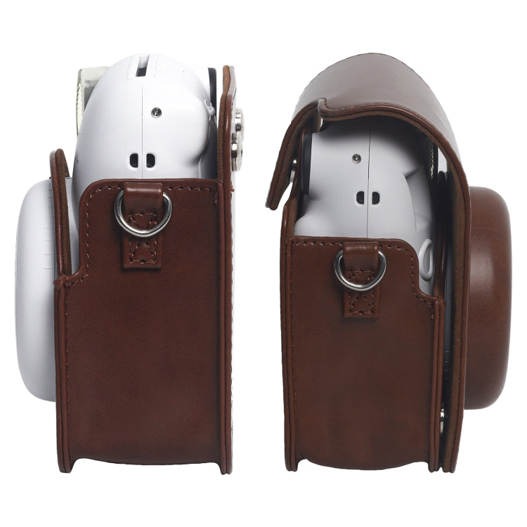 For FUJIFILM Instax mini 12 Leather Case Full Body Camera Bag with Shoulder Strap (Brown) by buy2fix